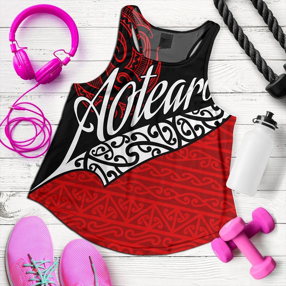 New Zealand Women Tank Aotearoa Maori Flag Puhoro Pattern