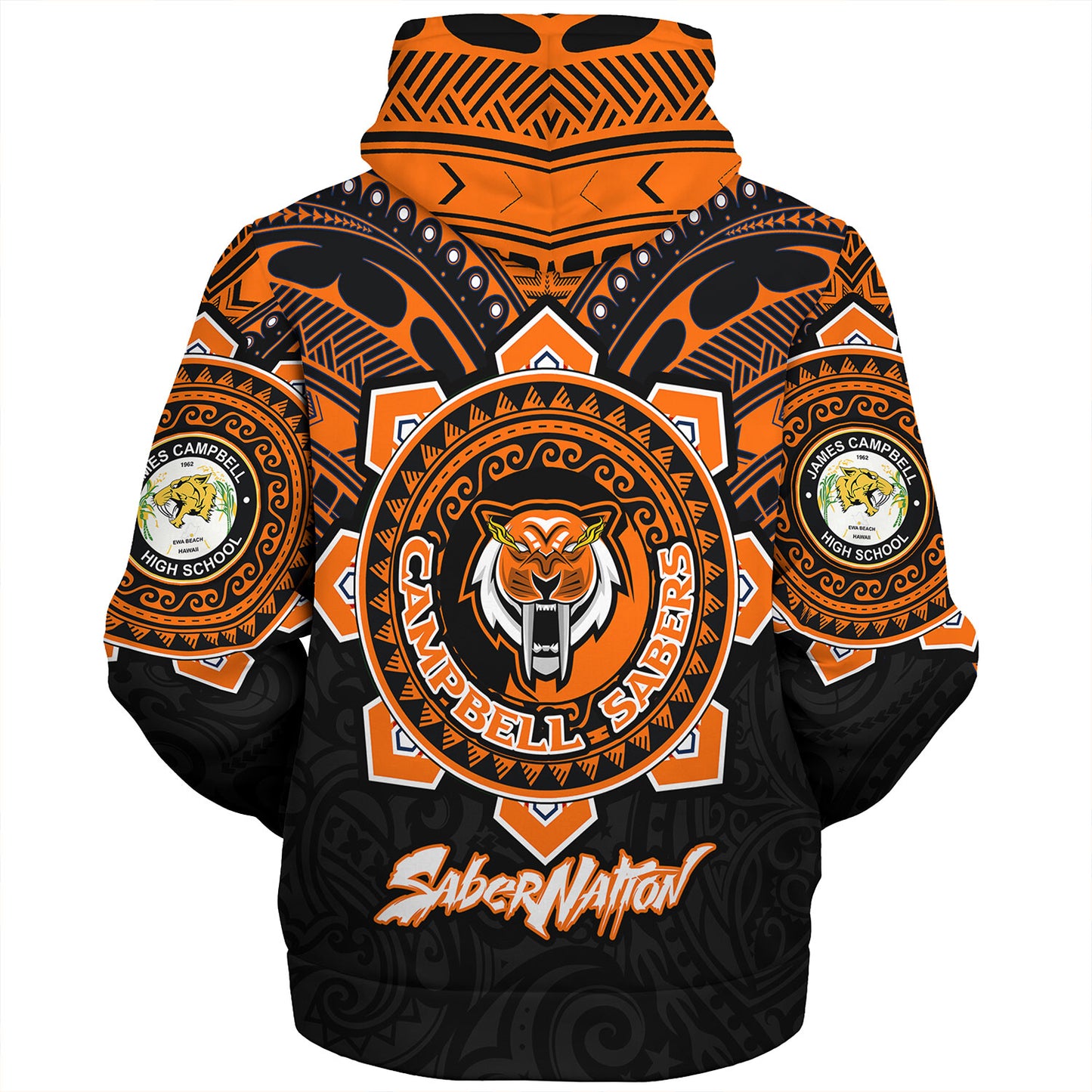 Hawaii Sherpa Hoodie Custom James Campbell High School SaberNation Super Sabers Tribal Style