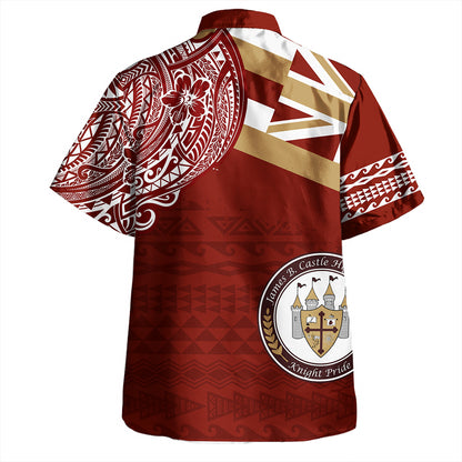 Hawaii Hawaiian Shirt James B. Castle High School With Crest Style