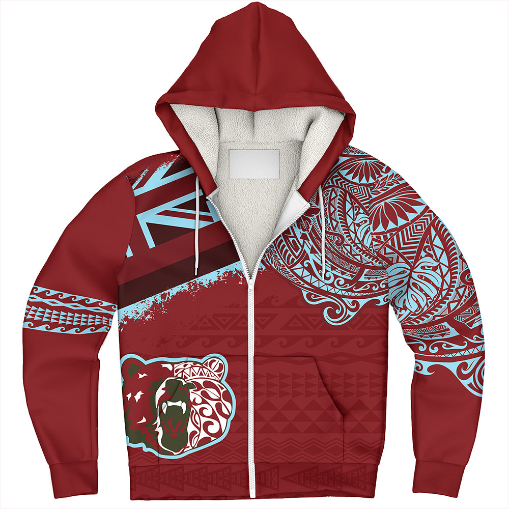 Hawaii Sherpa Hoodie Henry Perrine Baldwin High School With Crest Style