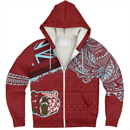 Hawaii Sherpa Hoodie Henry Perrine Baldwin High School With Crest Style