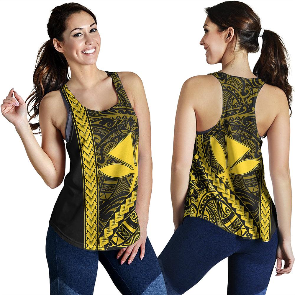 Hawaii Women Tank Tribal Polynesian Kanaka Maoli Yellow
