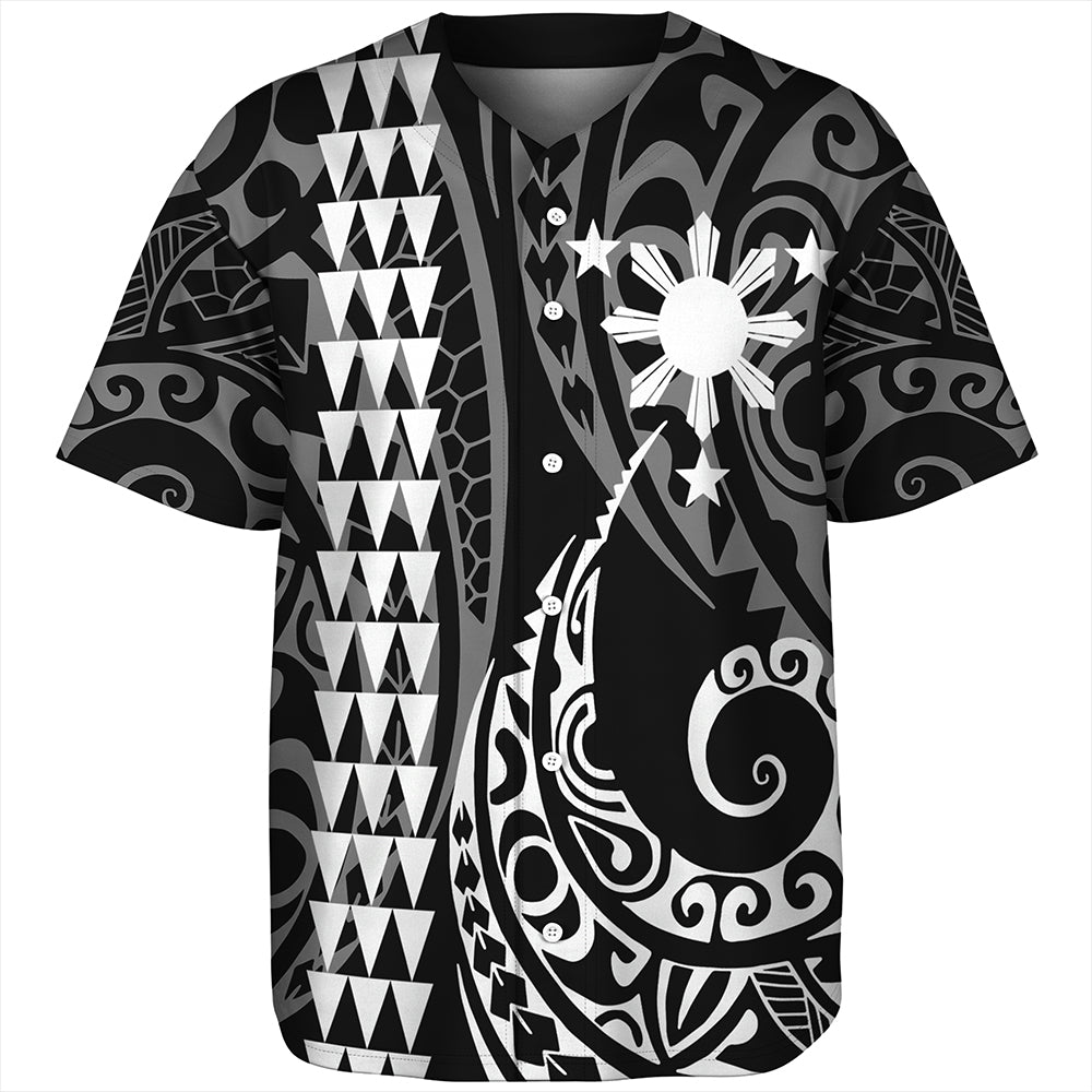 The Philippines Baseball Shirt Sun White Kakau Style