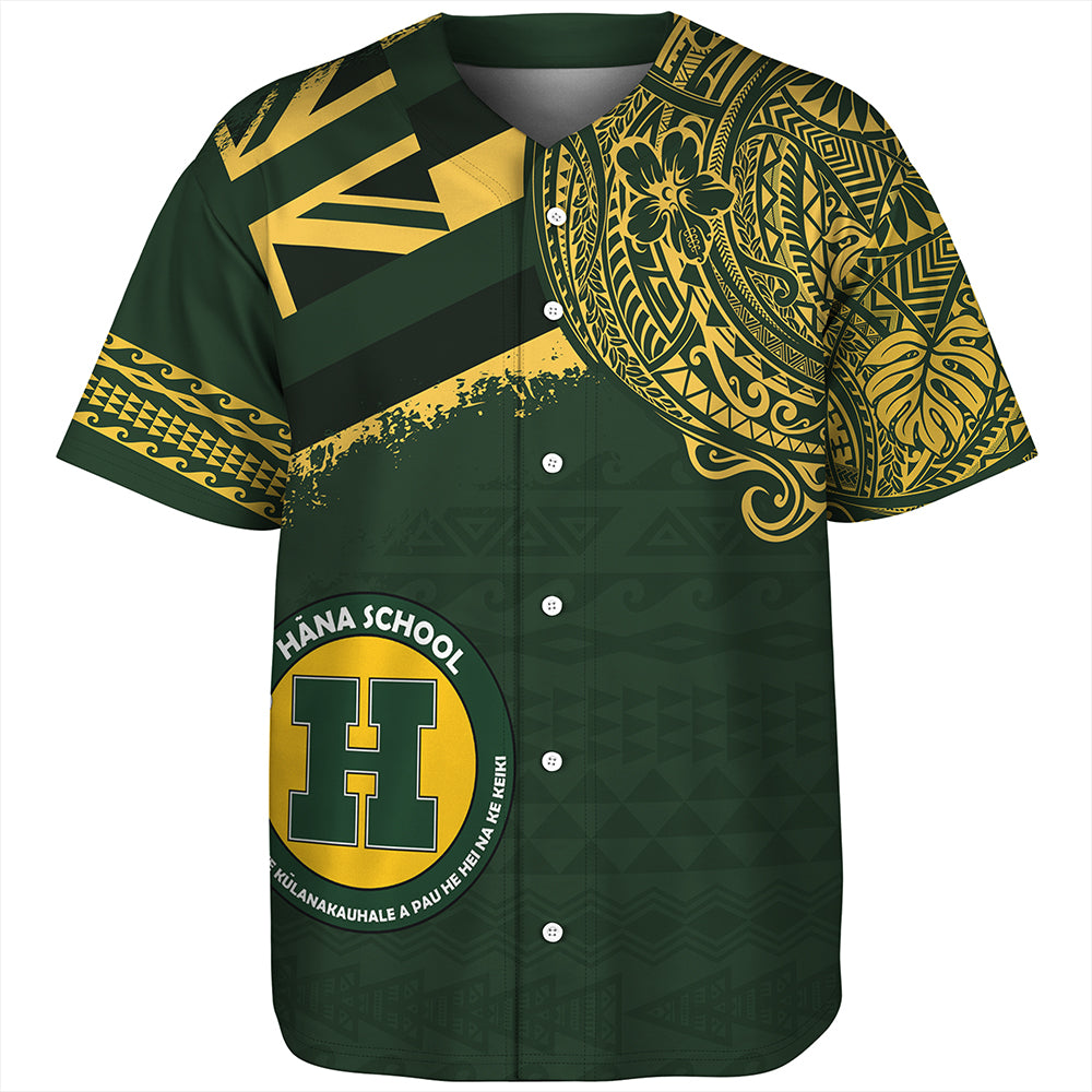 Hawaii Baseball Shirt Hana High And Elementary School With Crest Style