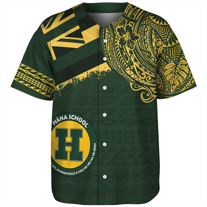 Hawaii Baseball Shirt Hana High And Elementary School With Crest Style