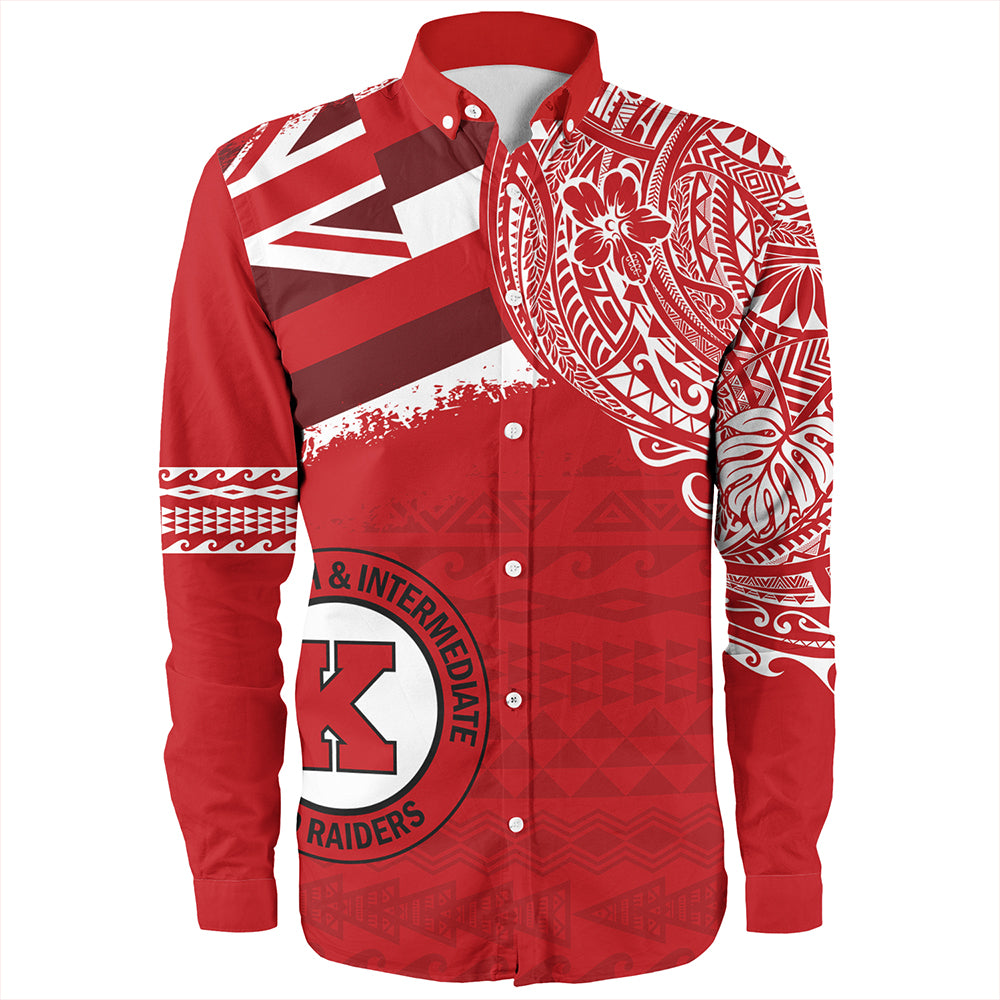 Hawaii Long Sleeve Shirt Kahuku High And Intermediate School With Crest Style