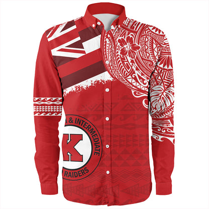 Hawaii Long Sleeve Shirt Kahuku High And Intermediate School With Crest Style