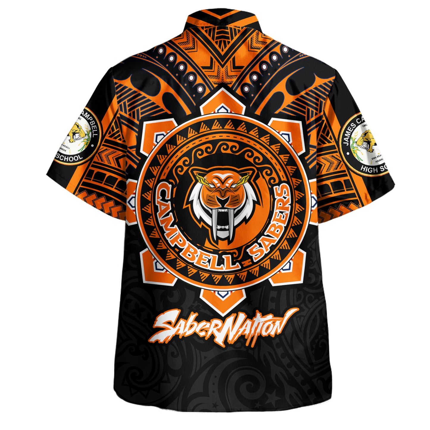 Hawaii Hawaiian Shirt Custom James Campbell High School SaberNation Super Sabers Tribal Style