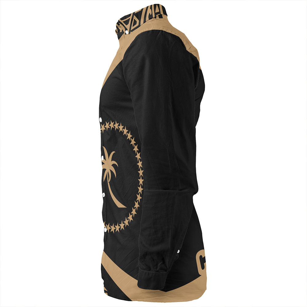 Chuuk Long Sleeve Shirt Coat Of Arm Lauhala Gold Circle