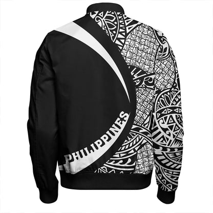Philippines Bomber Jacket Coat Of Arm Lauhala White Circle