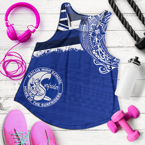 Hawaii Women Tank Kailua High School With Crest Style
