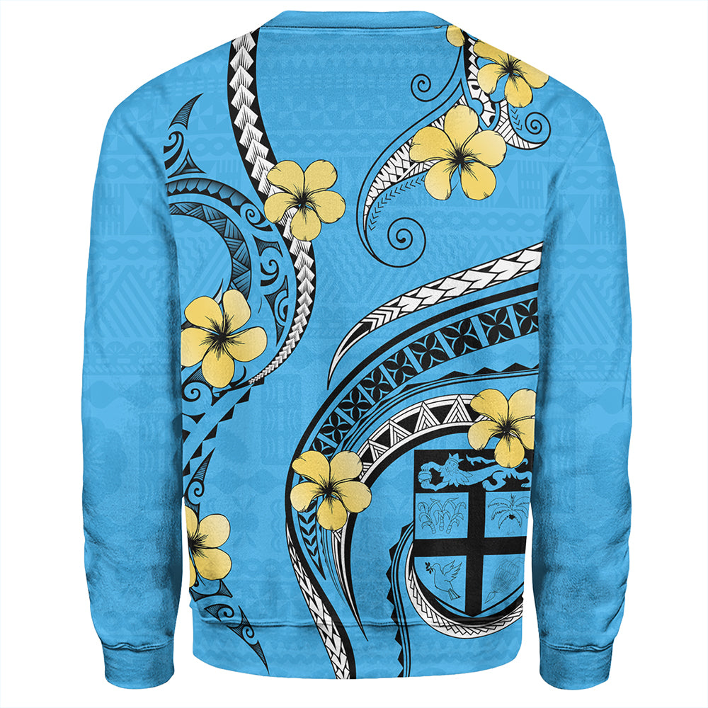 Fiji Sweatshirt Fiji Bula Style Plumeria Flower