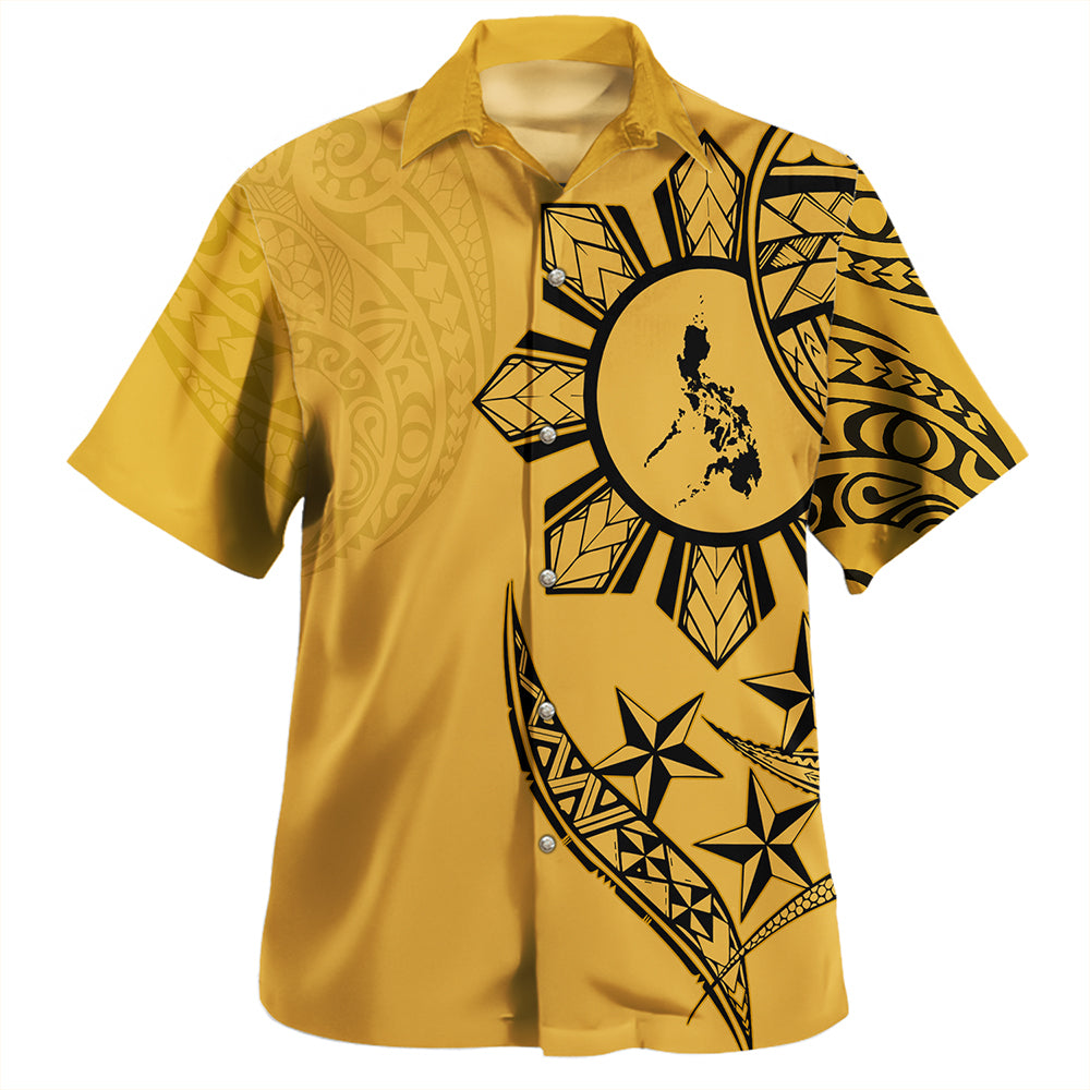 Philippines Hawaiian Shirt Tribal Sun In My Heart Red Style