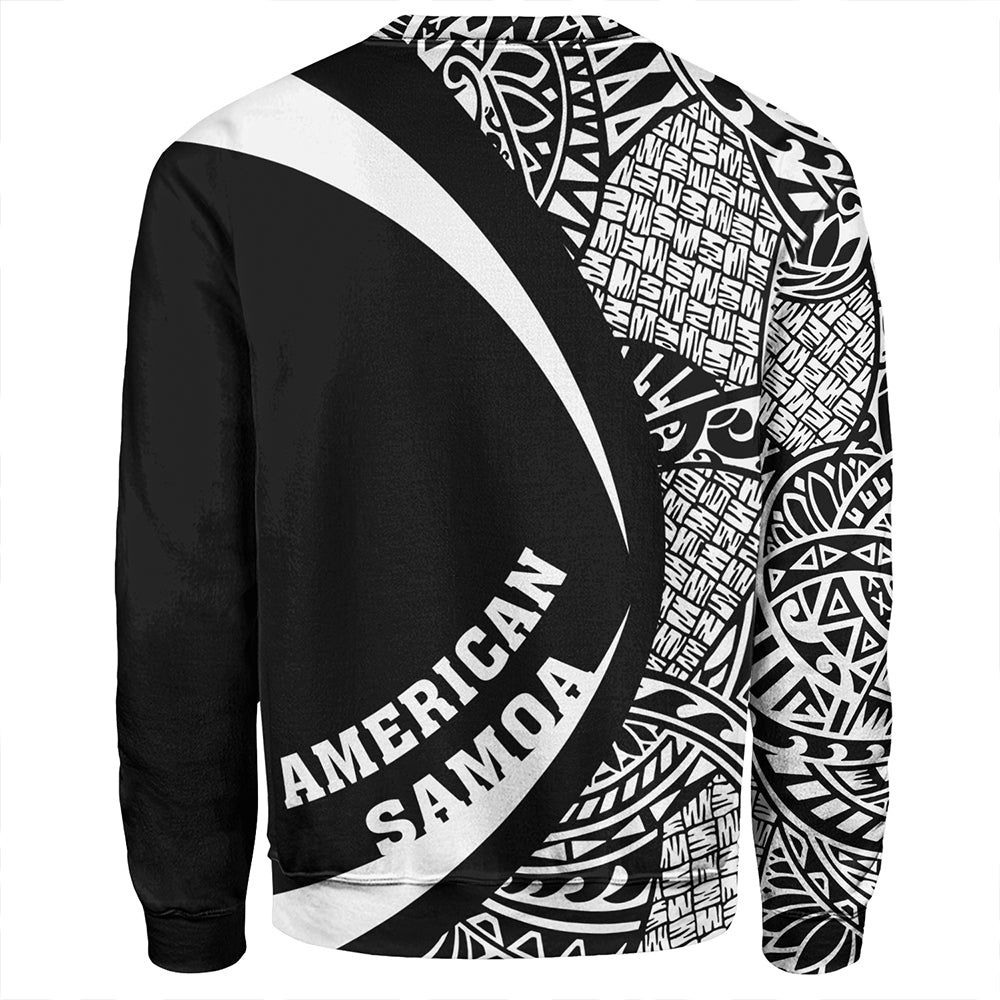 Samoa Sweatshirt American Samoa Coat Of Arm Lauhala White Circle