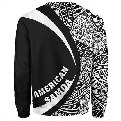 Samoa Sweatshirt American Samoa Coat Of Arm Lauhala White Circle