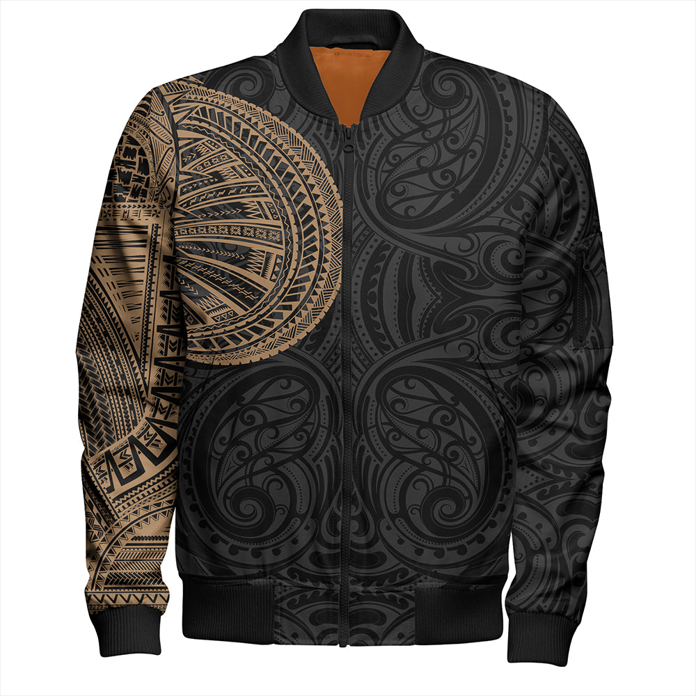 Samoa Tribal Maori Tattoo Roman Reigns Bomber Jacket Gold