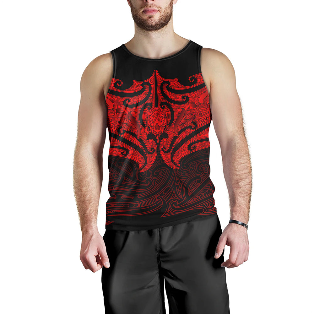 New Zealand Tank Top Maori Red Pattern