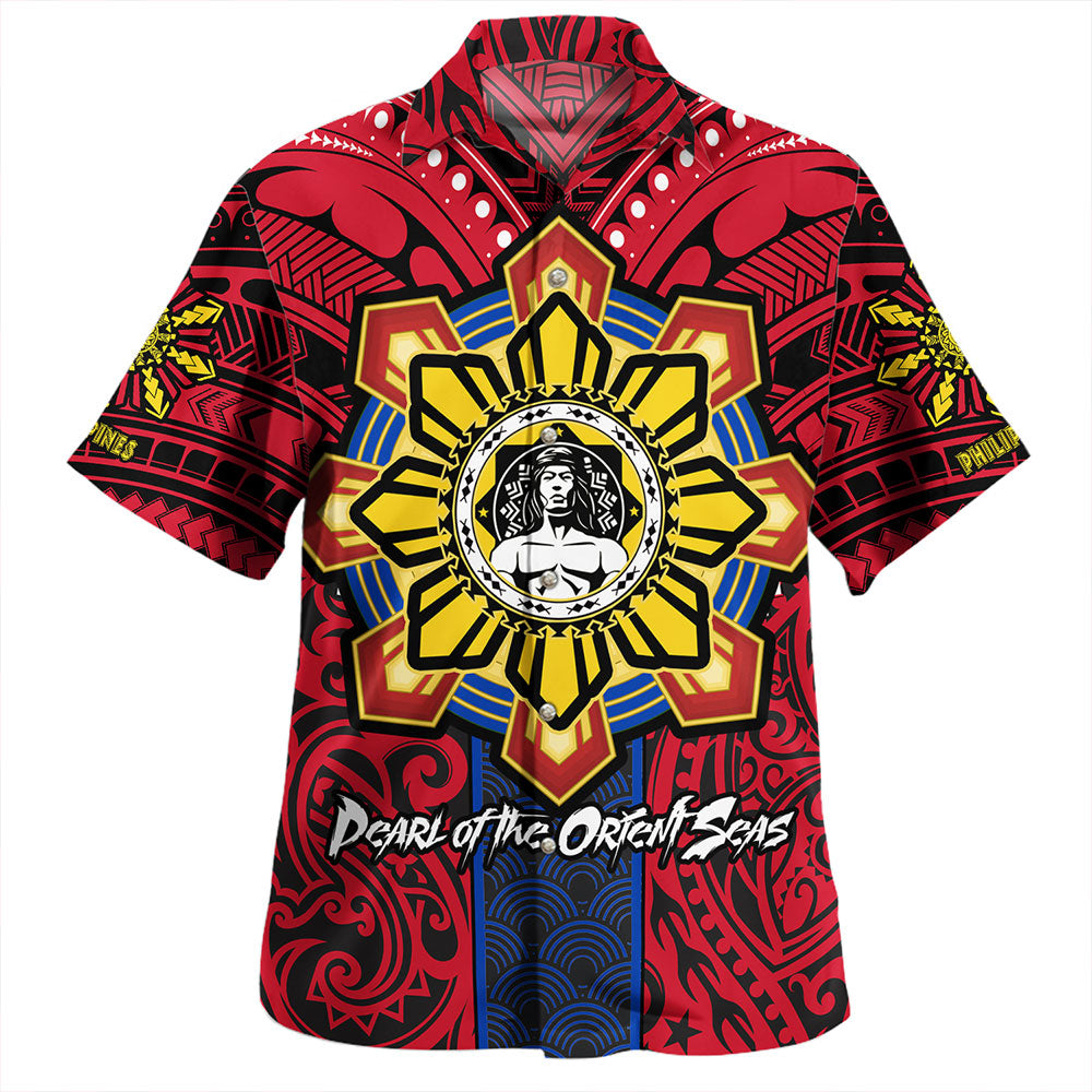 Philippines Hawaiian Shirt With Guam Seal Tribal Sun In My Heart