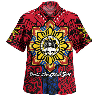 Philippines Hawaiian Shirt With Guam Seal Tribal Sun In My Heart
