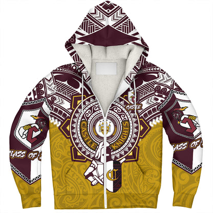 Hawaii Sherpa Hoodie Custom James B. Castle High School Super Castle Knights Tribal Style