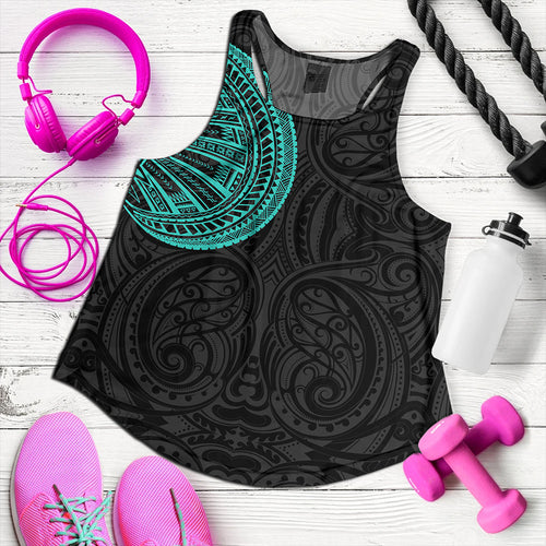 Samoa Tribal Maori Tattoo Roman Reigns Women Tank Turquoise