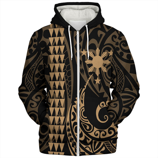 The Philippines Sherpa Hoodie Sun Kakau Style