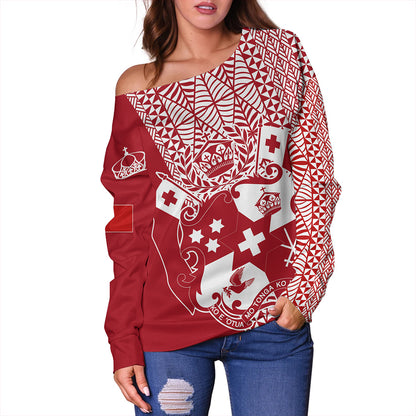 Tonga Off Shoulder Sweatshirt Kingdom Of Tonga Patriot Style