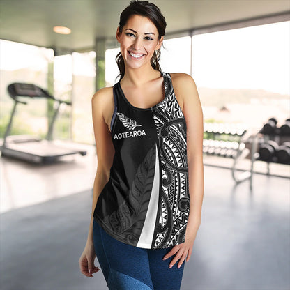 New Zealand Women Tank Country Aotearoa Maori Pattern Silver Fern