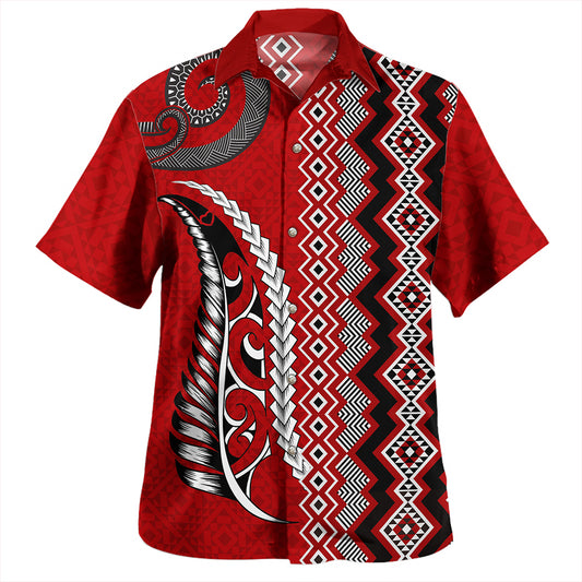 New Zealand Hawaiian Shirt Maori Fabic Pattern Silvers Fern