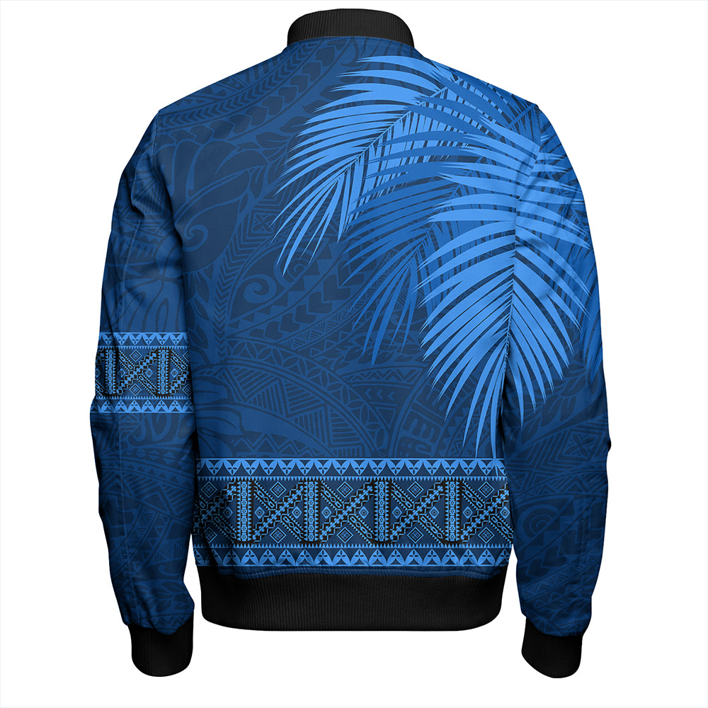 Samoa Bomber Jacket Masi Dobby Fabric Leaves
