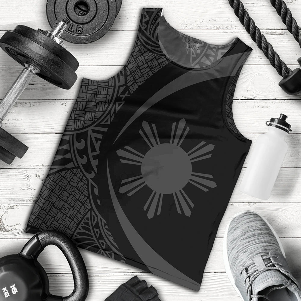 Philippines Tank Top Coat Of Arm Lauhala Gray Circle