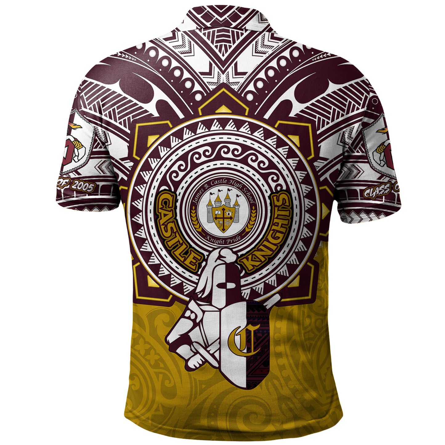Hawaii Polo Shirt Custom James B. Castle High School Super Castle Knights Tribal Style