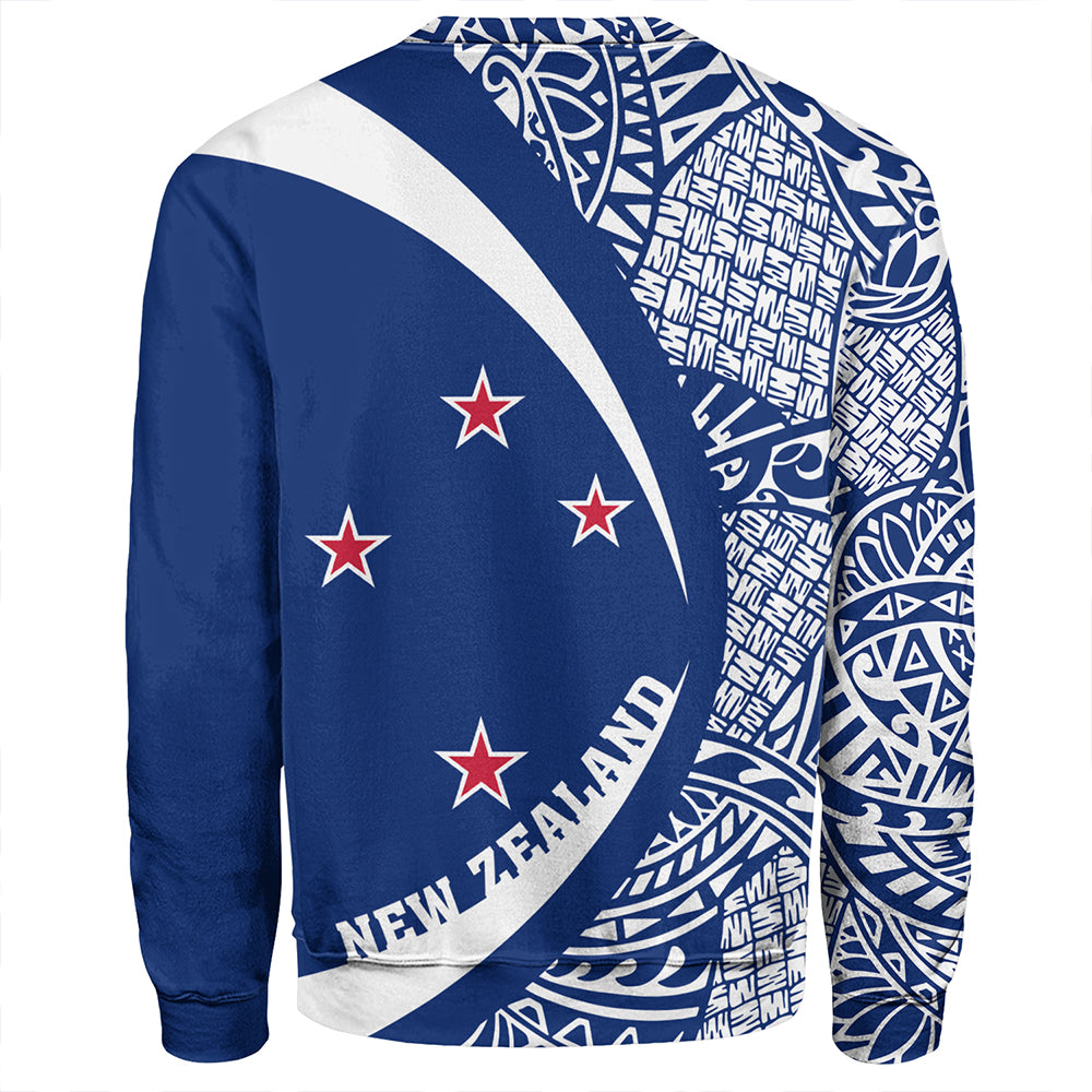 New Zealand Sweatshirt Coat Of Arm Lauhala White Circle