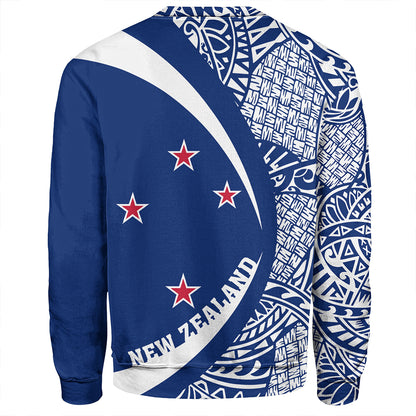 New Zealand Sweatshirt Coat Of Arm Lauhala White Circle