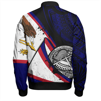 American Samoa Bomber Jacket Polynesia Flag Shoul Style