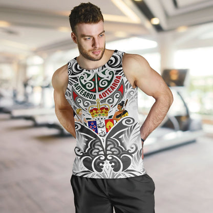 New Zealand Aotearoa Tank Top Maori Traditional Hongi - The Breath Of Life Coat Of Arms Tribal Patterns