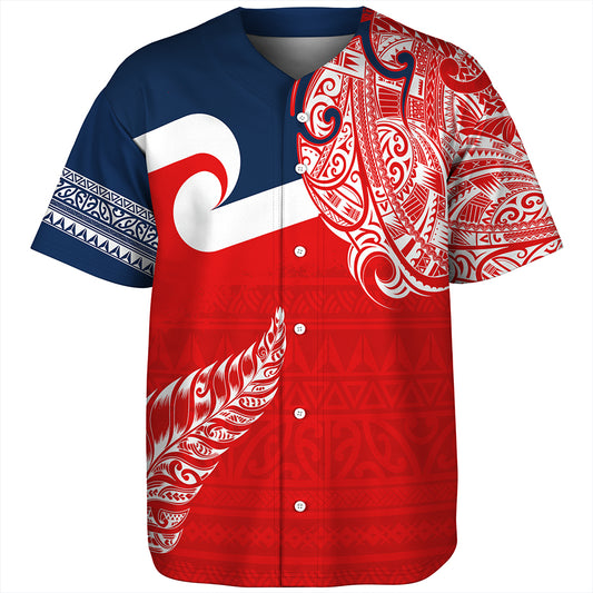 New Zealand Baseball Shirt Tino Rangatiratanga Maori With Silver Fern Version.2