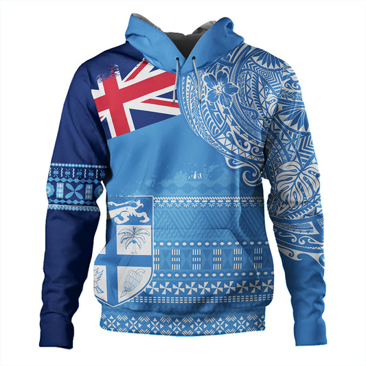 Fiji Hoodie Polynesian Flag With Coat Of Arms
