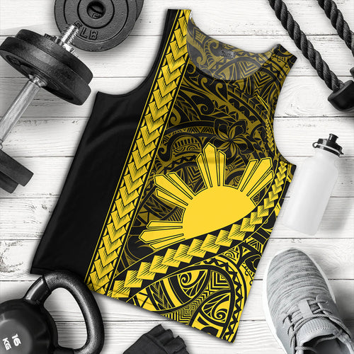 Philippines Tank Top Tribal Polynesian Sun Yellow