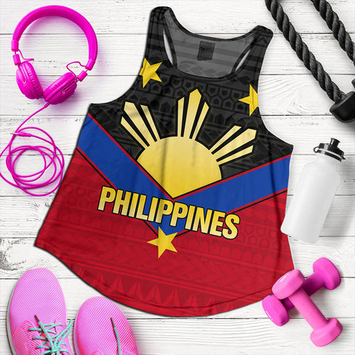 Philippines Women Tank Custom - Philippines Sun Star Sport Style Polynesian