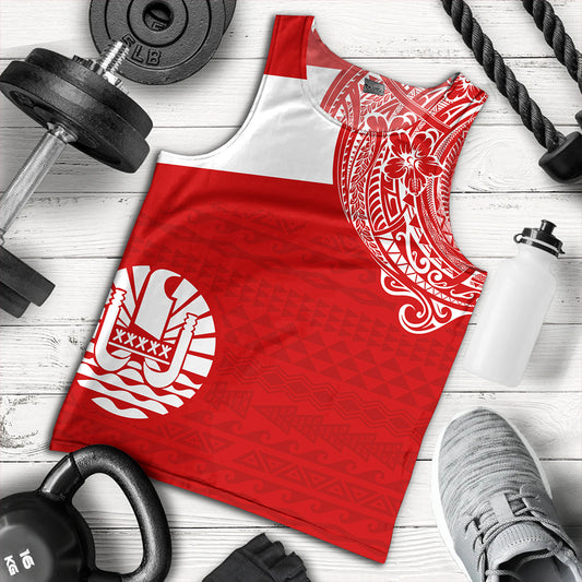 Polynesian Tank Top Tahiti Flag With Coat Of Arms