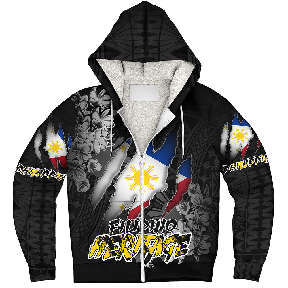 Philippines Custom Sherpa Hoodie Filipino Heritage Blood Inside Me