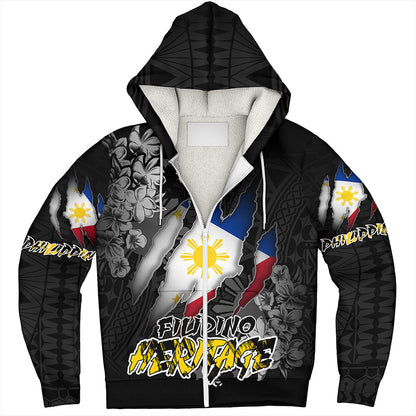 Philippines Custom Sherpa Hoodie Filipino Heritage Blood Inside Me