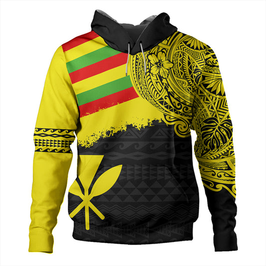 Kanaka Maoli Hoodie Polynesian Flag With Coat Of Arms