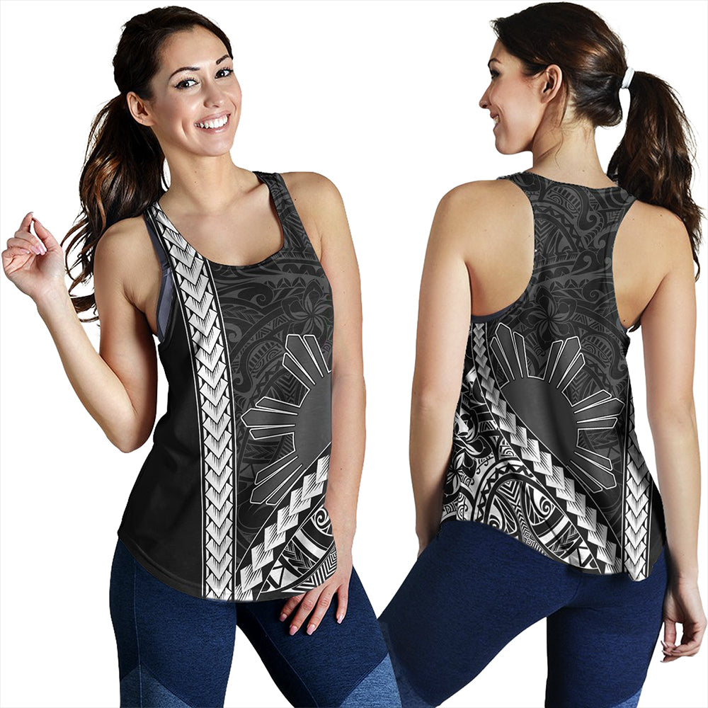 Philippines Women Tank Tribal Polynesian Sun Gray