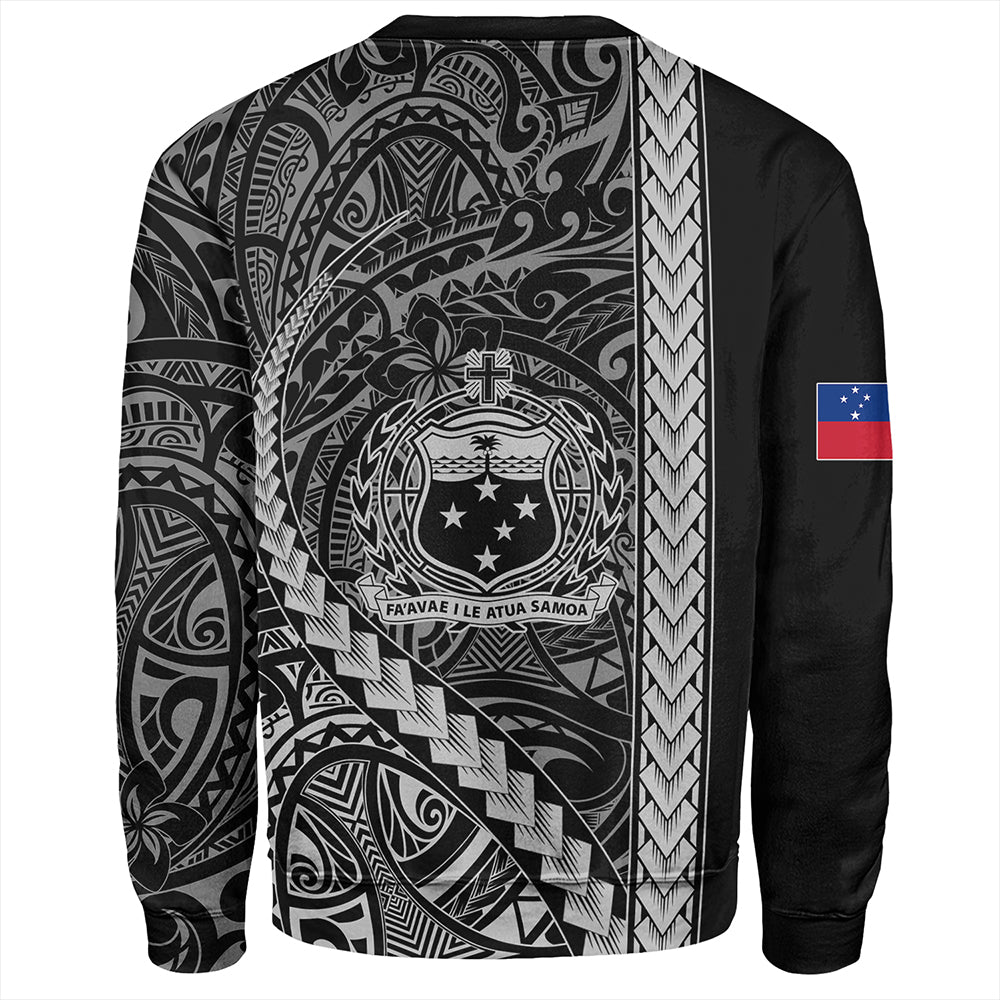 Samoa Sweatshirt Tribal Polynesian Coat Of Arms White