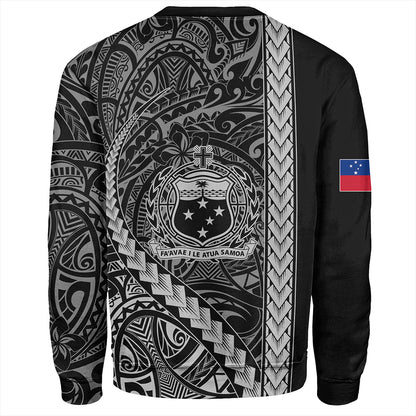 Samoa Sweatshirt Tribal Polynesian Coat Of Arms White