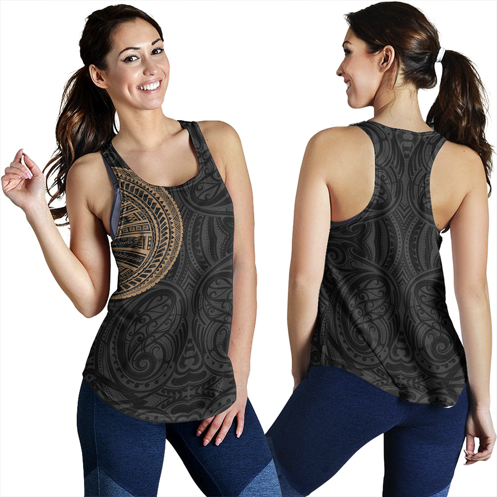 Samoa Tribal Maori Tattoo Roman Reigns Women Tank Gold