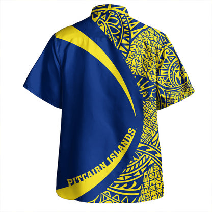 Pitcairn Islands Hawaiian Shirt Coat Of Arm Lauhala Circle