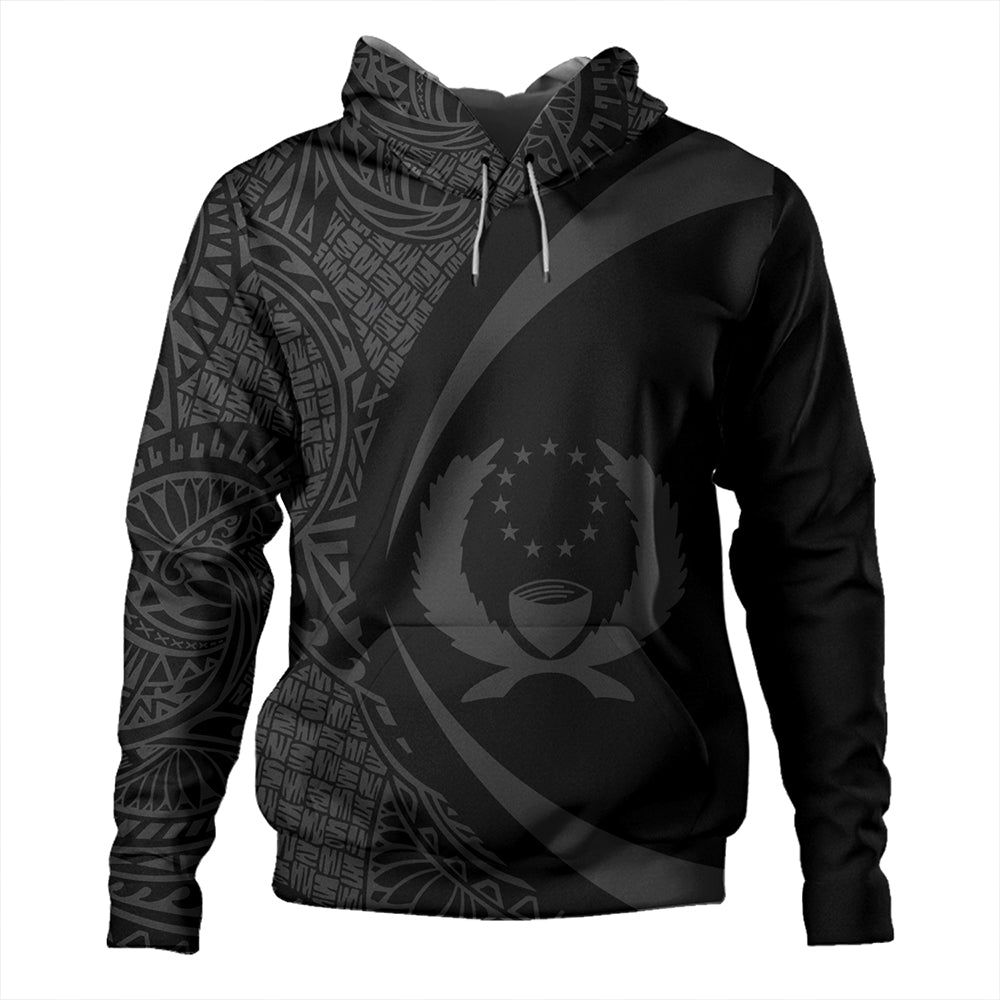 Pohnpei Hoodie Coat Of Arm Lauhala Gray Circle